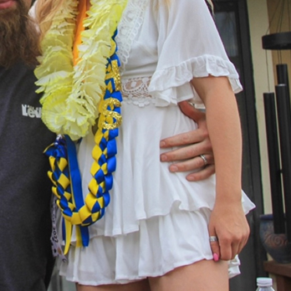 White V-Neck and V-Back romper